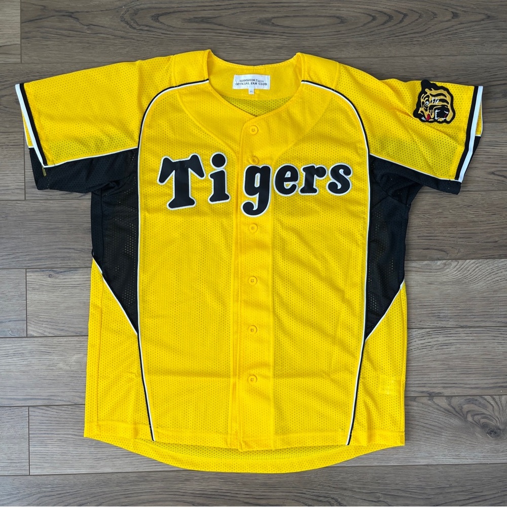 MIZUNO Japan NPB HANSHIN TIGERS Baseball JBL Jersey Yellow/Black PROMO M-L